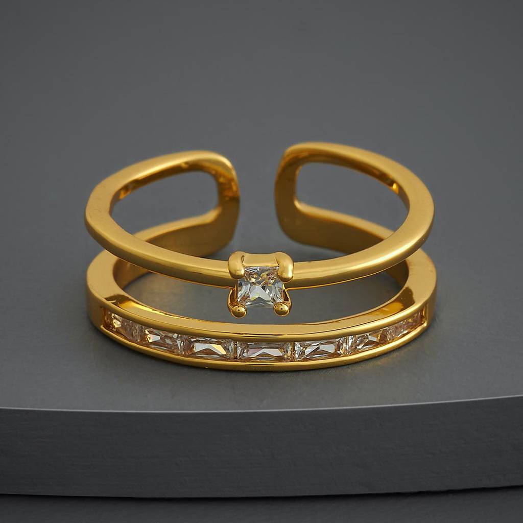 Kushal'S Fashion Jewellery White Gold-Plated Party Trendy Zircon Finger Ring-186751 : 445259
