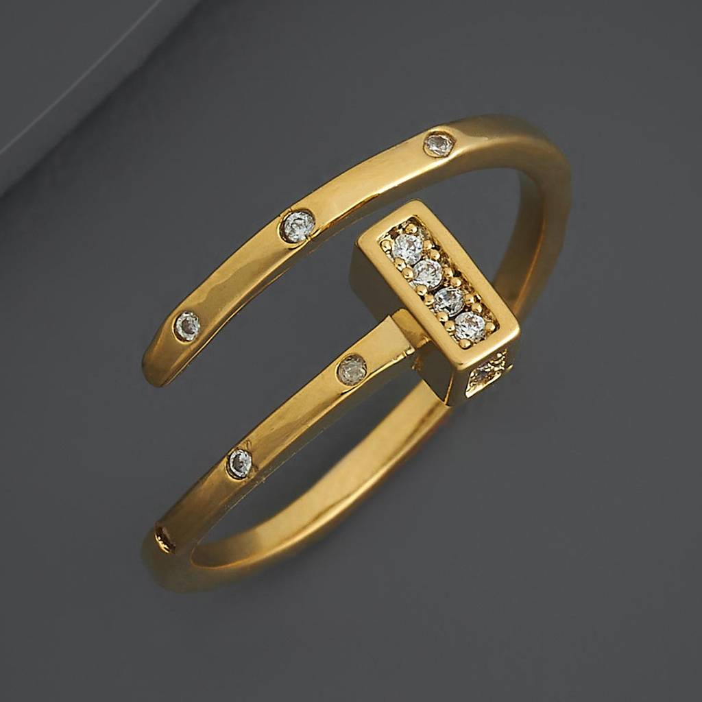 Kushal'S Fashion Jewellery White Gold-Plated Party Trendy Zircon Finger Ring-186819 : 445390