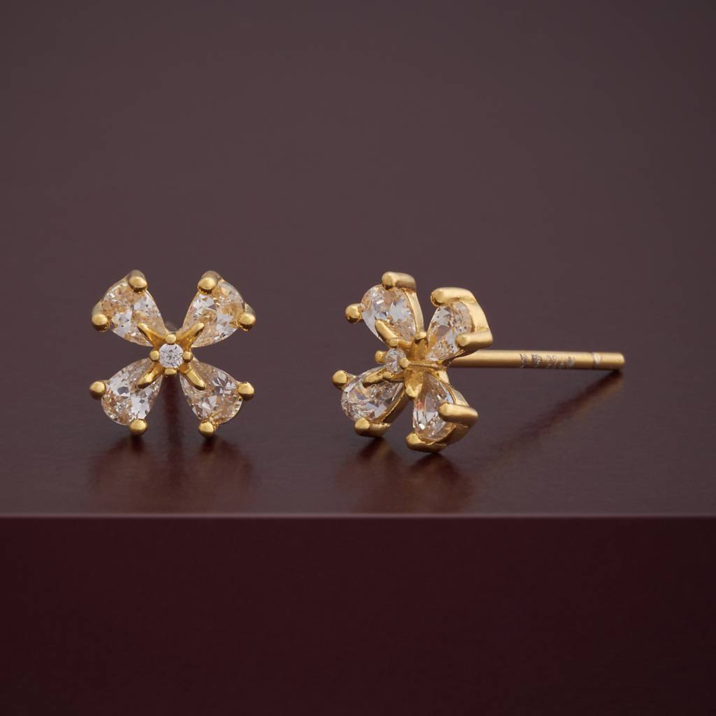 Kushal'S Fashion Jewellery Plated Zircon 92.5 Sterling Silver Studs-183228 : 437589