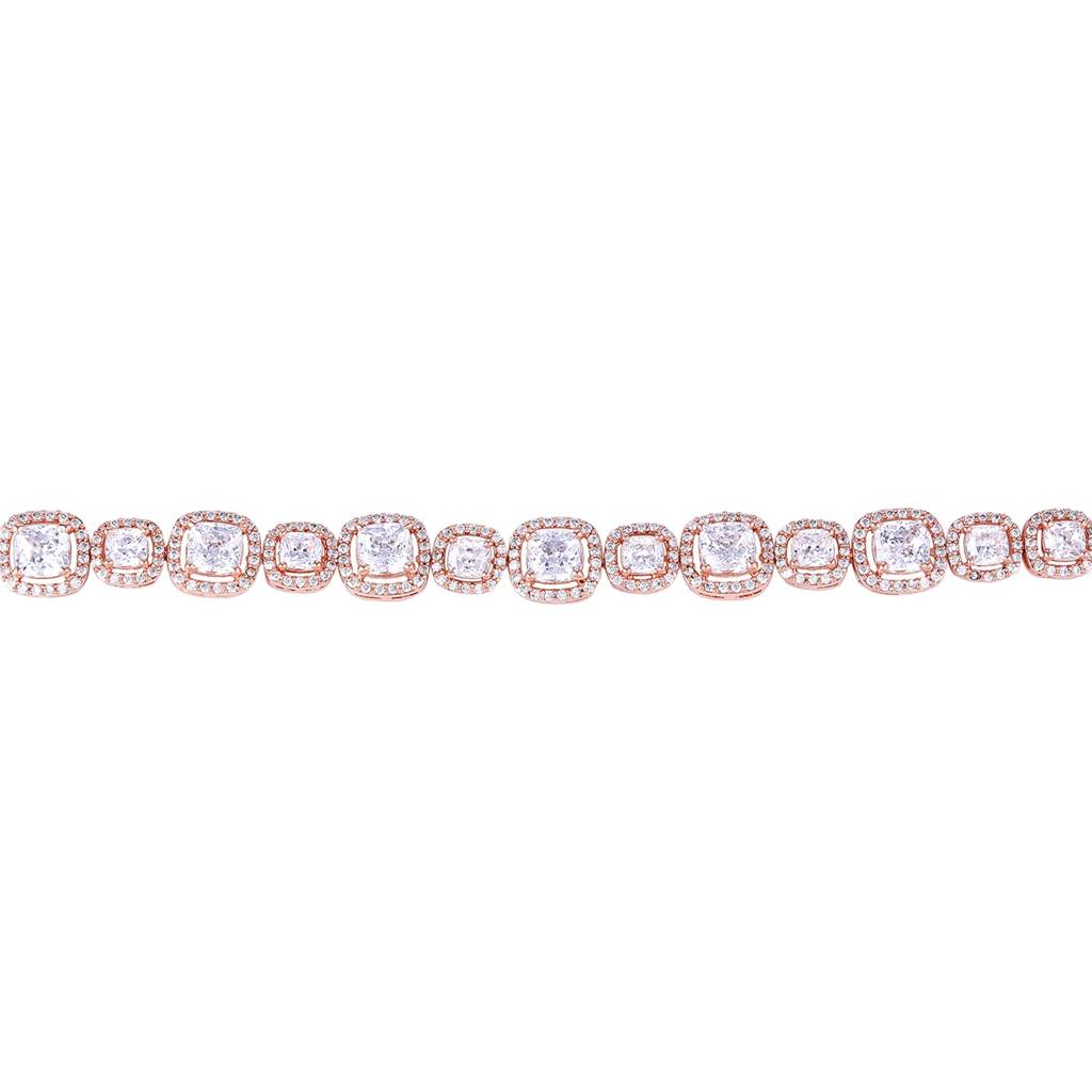 Estele Rosegold Plated Exquisite White American Diamonds Charm Bracelet For Womenâ A Touch Of Luxury For You : AD-066-RGWEBR