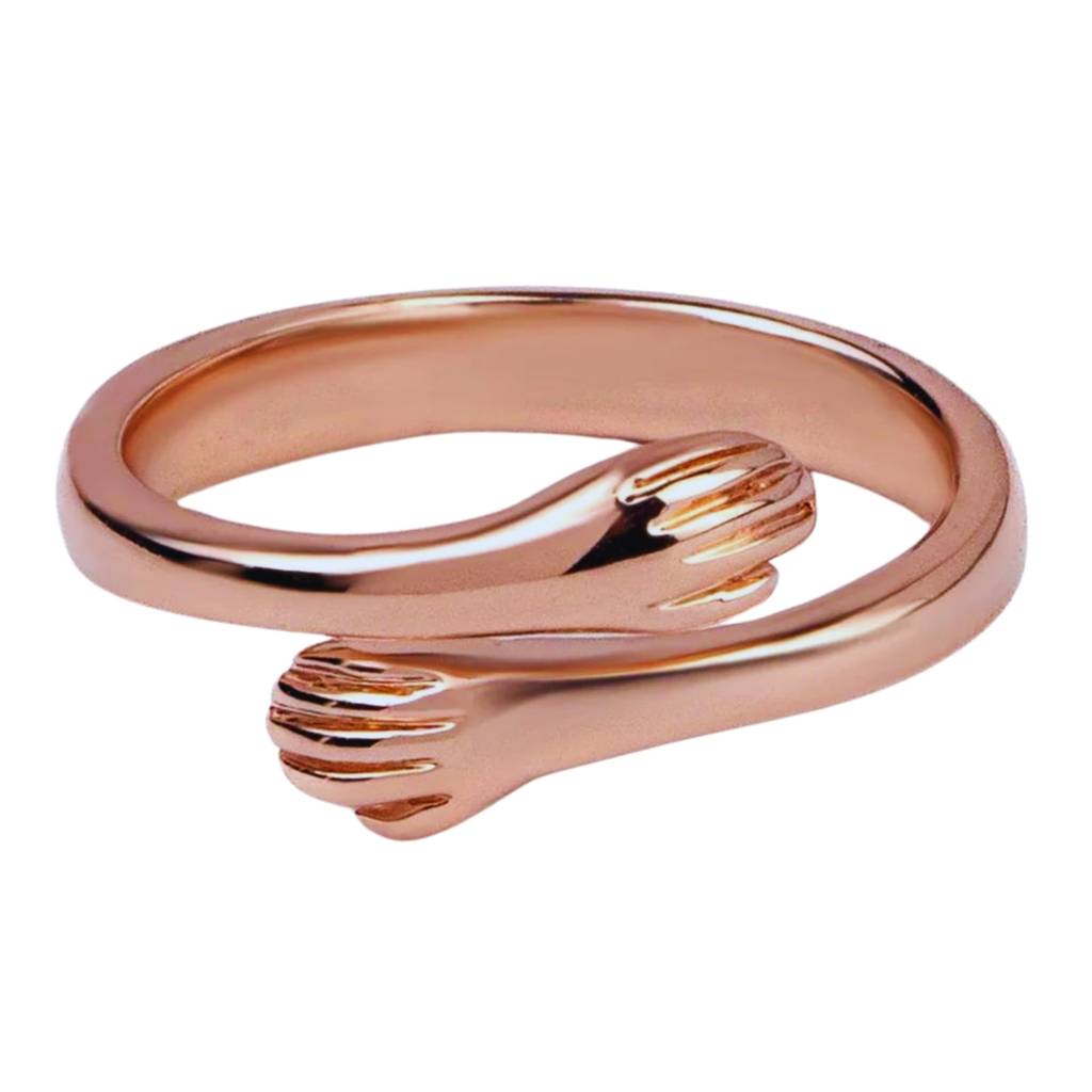 Rose Gold Hug Promise Ring - Adjustable - Anti Tarnish : RS10274A
