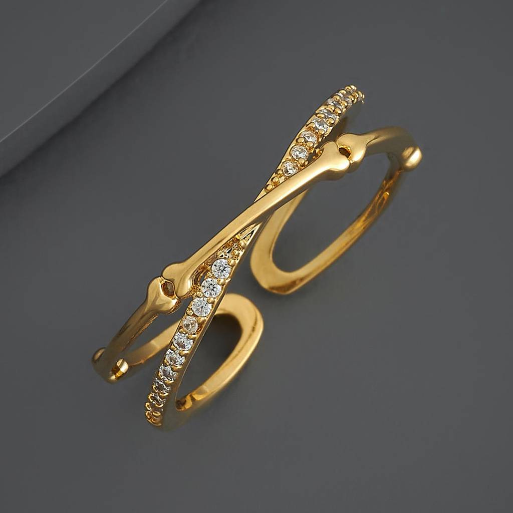 Kushal'S Fashion Jewellery White Gold-Plated Party Trendy Zircon Finger Ring-186821 : 445394