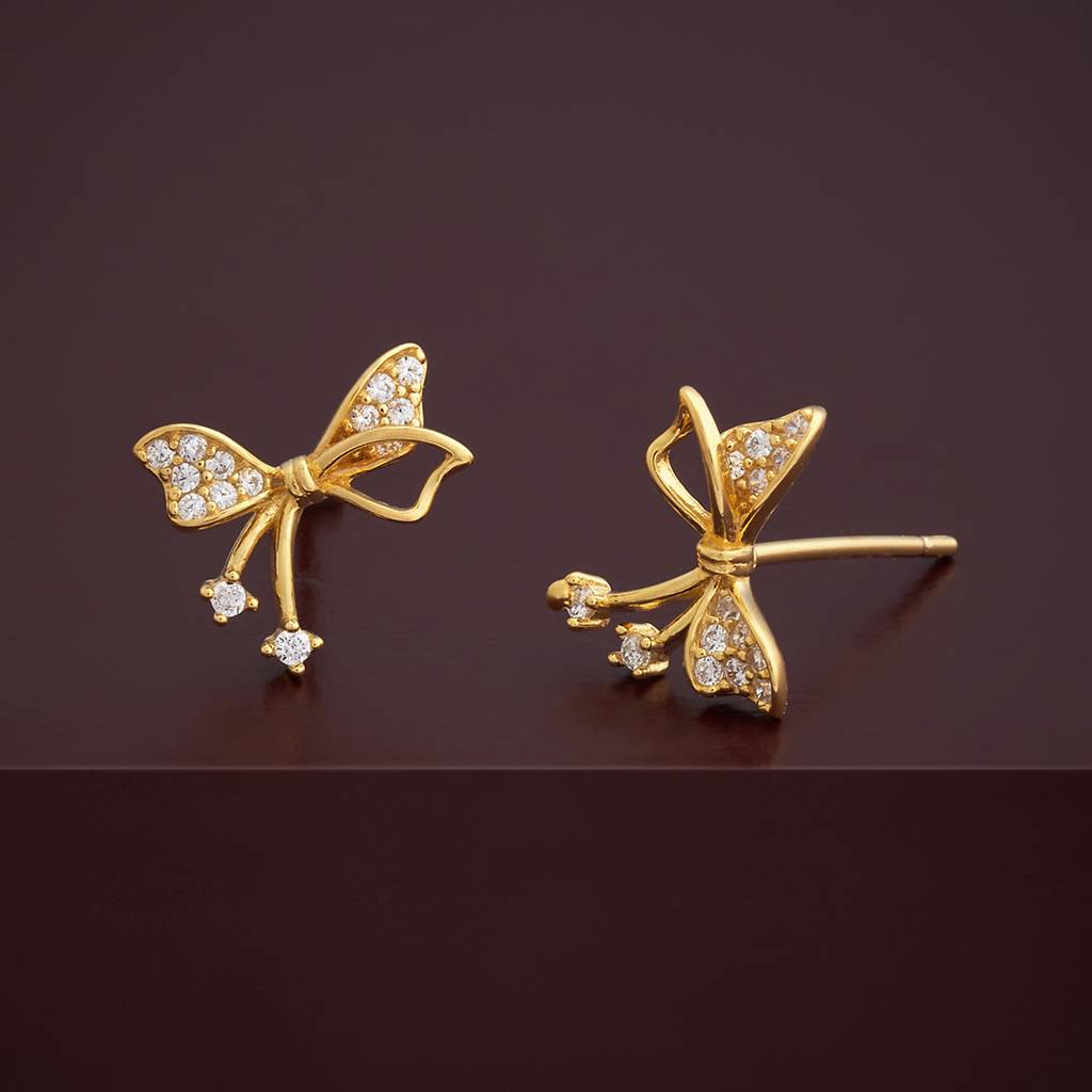 Kushal'S Fashion Jewellery Plated Zircon 92.5 Sterling Silver Studs-183082 : 437225