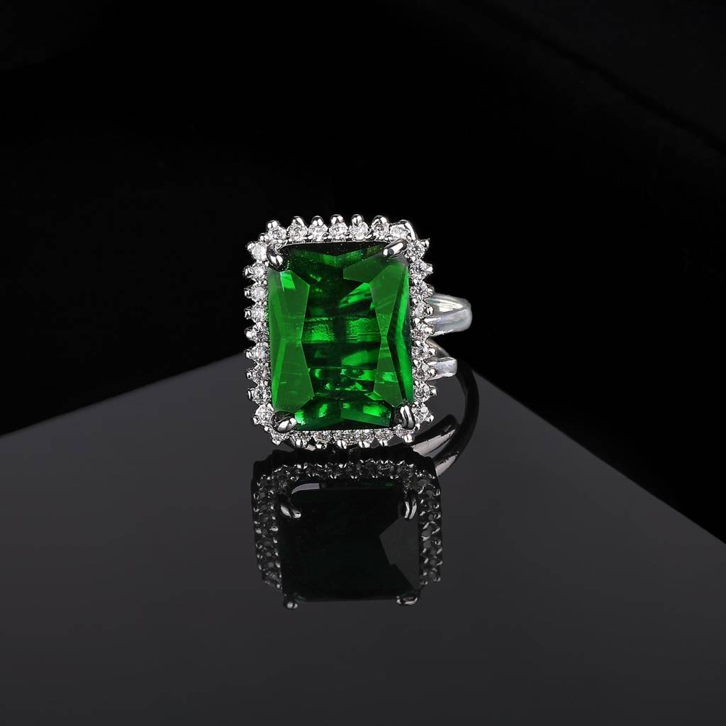 Estele Rhodium Plated Cz Dazzling Finger Ring For Women : AD-101D-IRRING