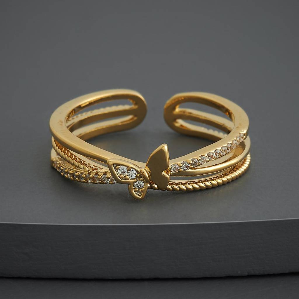 Kushal'S Fashion Jewellery White Gold-Plated Party Trendy Zircon Finger Ring-186818 : 445388