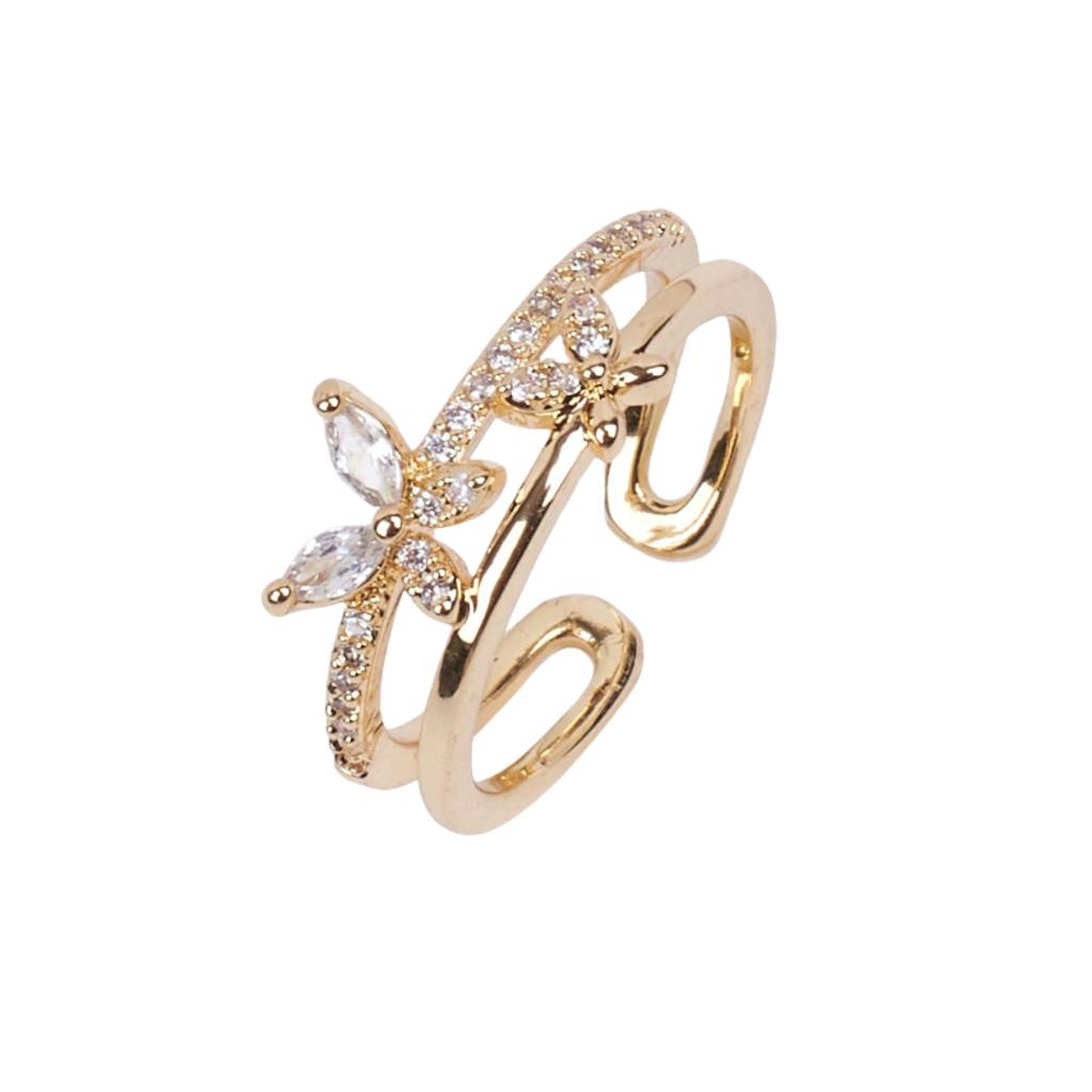 Freya Crystal Butterfly Gold Ring : RS13555-G