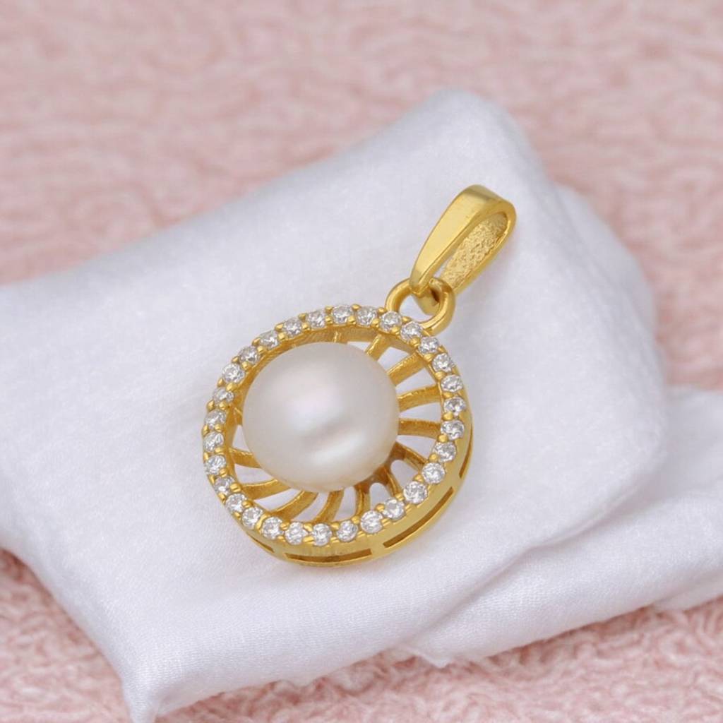 92.5 Sterling Silver Manya Designer Pearl Pendant : JPMAY-22-176