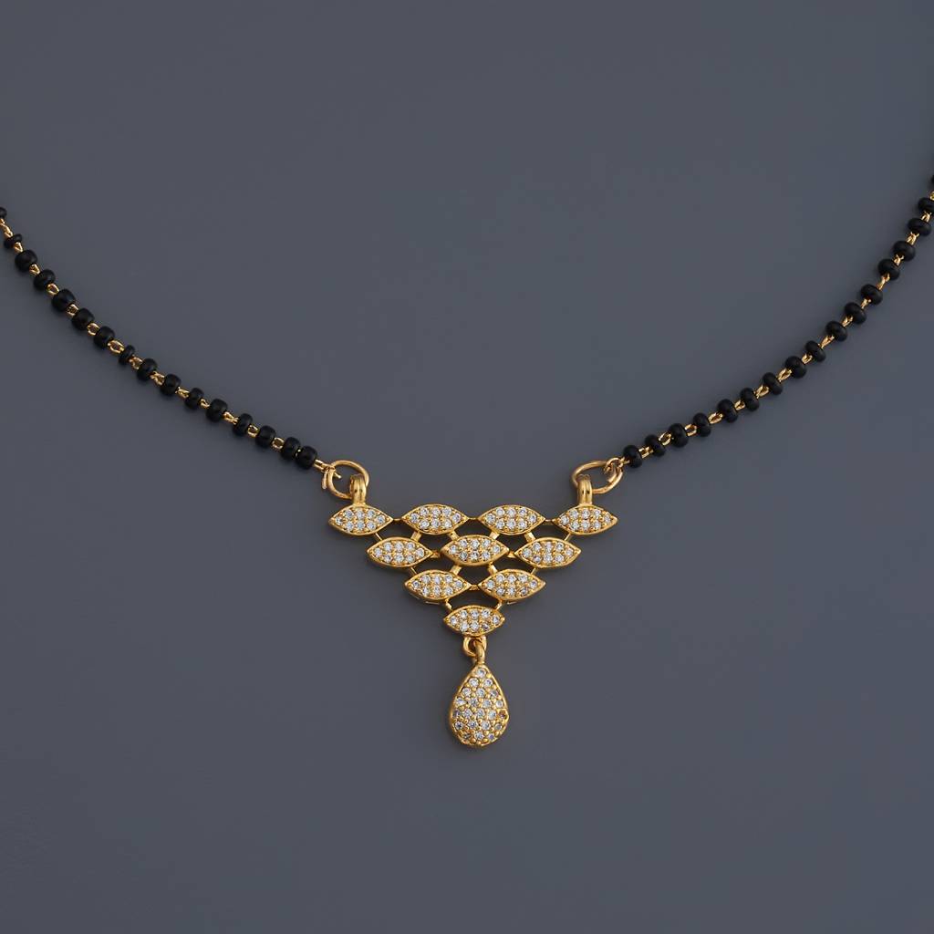 Kushal'S Fashion Jewellery White Gold-Plated Party Zircon Mangalsutra -172768 : 413360