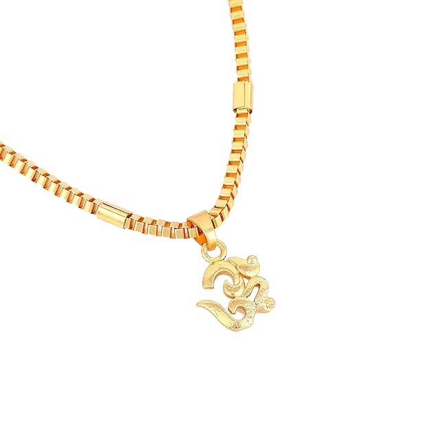Gehena By Estele Fashion Jewelry Om Pendant Necklace For Men'S: Gold Plated Divine Om Symbol Pendant Neckl : OSAK028-IGPENDANT