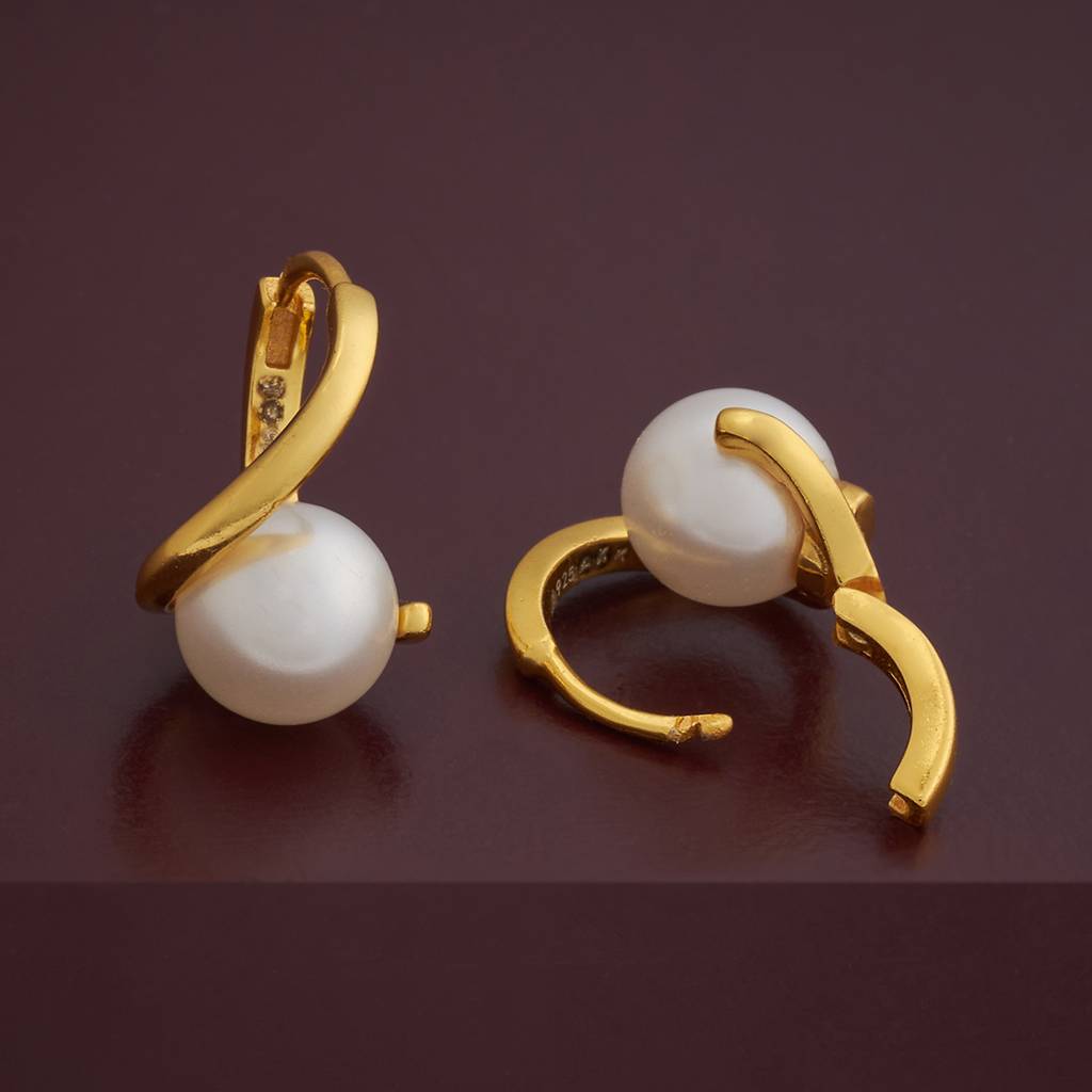 Kushal'S Fashion Jewellery Pearl Plated Party 92.5 Sterling Silver Hoop Balis-183103 : 437207