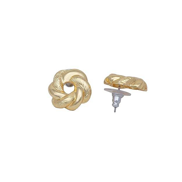 Classic Gold Plated Knot Earrings | Stylish Stud Jewelry For Women : 5010020-IGER