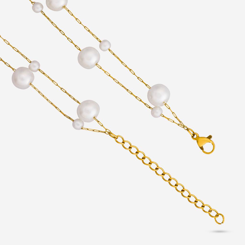 Kushal'S Fashion Jewellery White Gold-Plated Party Trendy Zircon Necklace -454686 : 454686