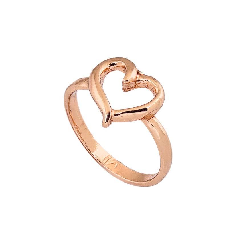 Estele Rosegold Plated Heart Shaped Finger Ring For Women : 130-RGRING