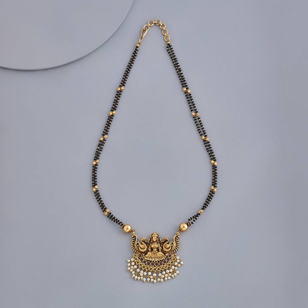 Kushal'S Fashion Jewellery Ruby Gold-Plated Ethnic Antique Mangalsutra-168041 : 411845