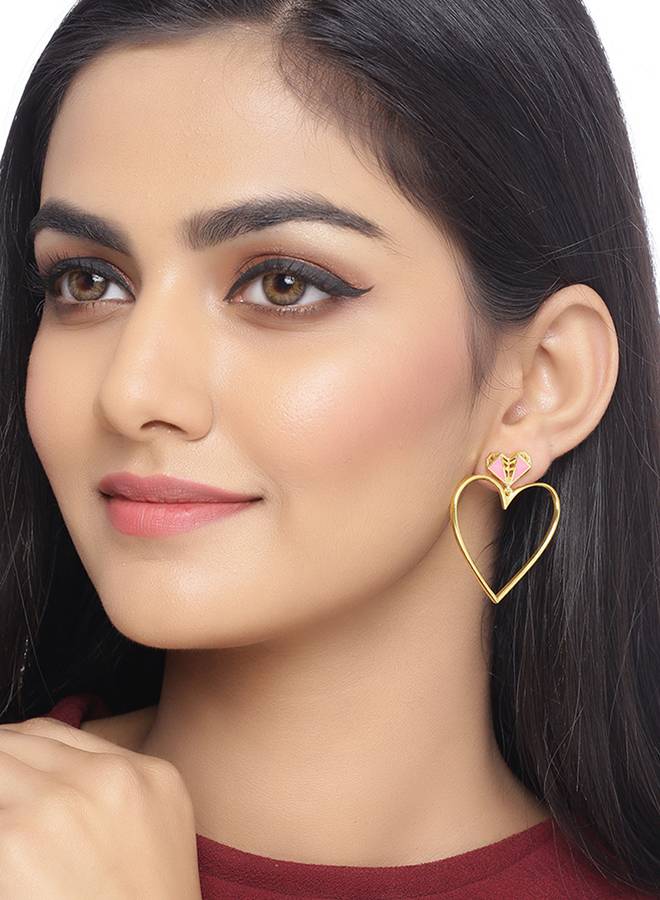 Mi Amore Heart Hoop Earrings : 8905124078169