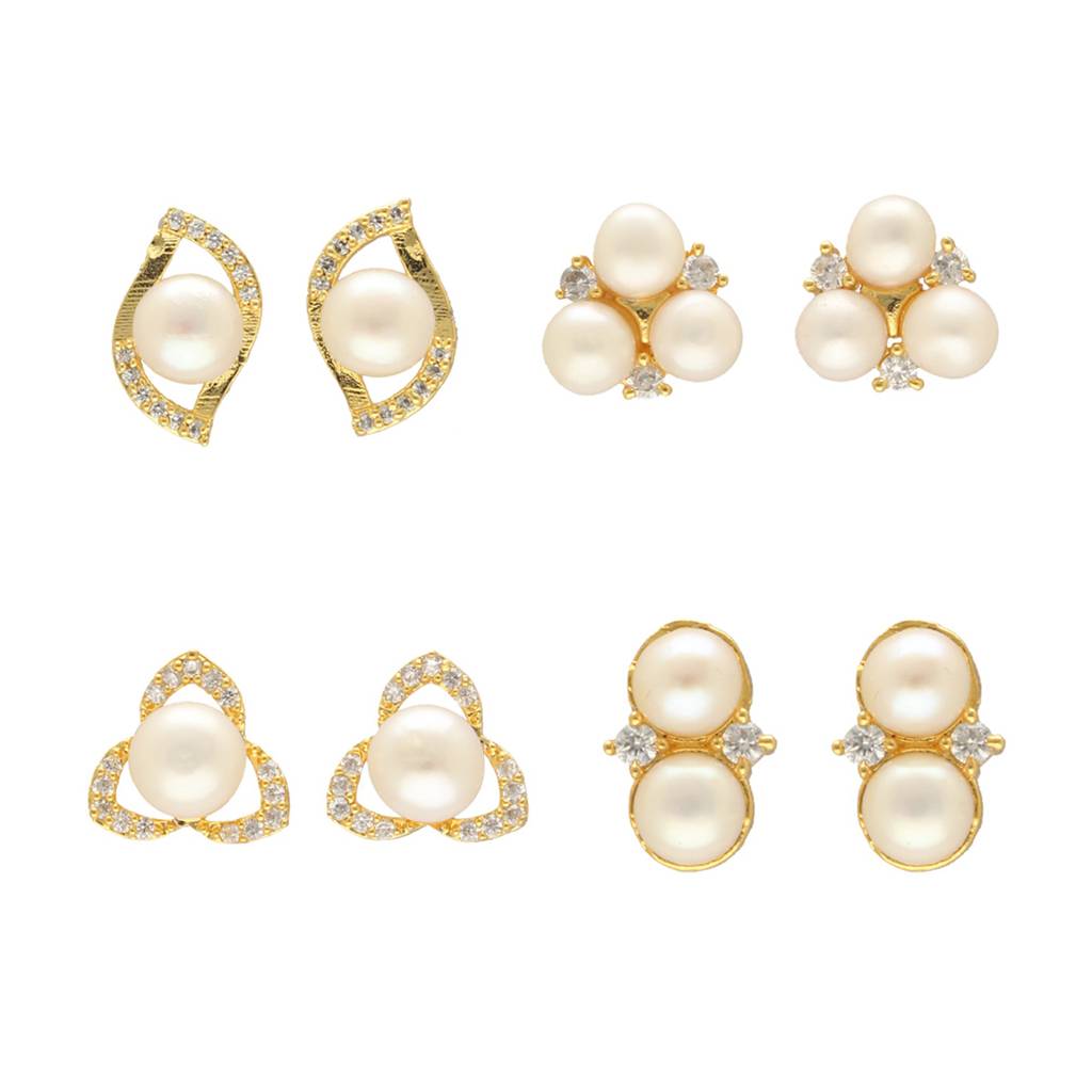 Tanay Pearl Earrings Pack 4 : JPD-24-03