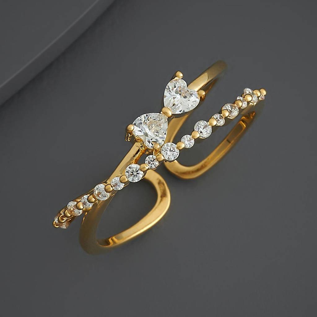Kushal'S Fashion Jewellery White Gold-Plated Party Trendy Zircon Finger Ring-186820 : 445392