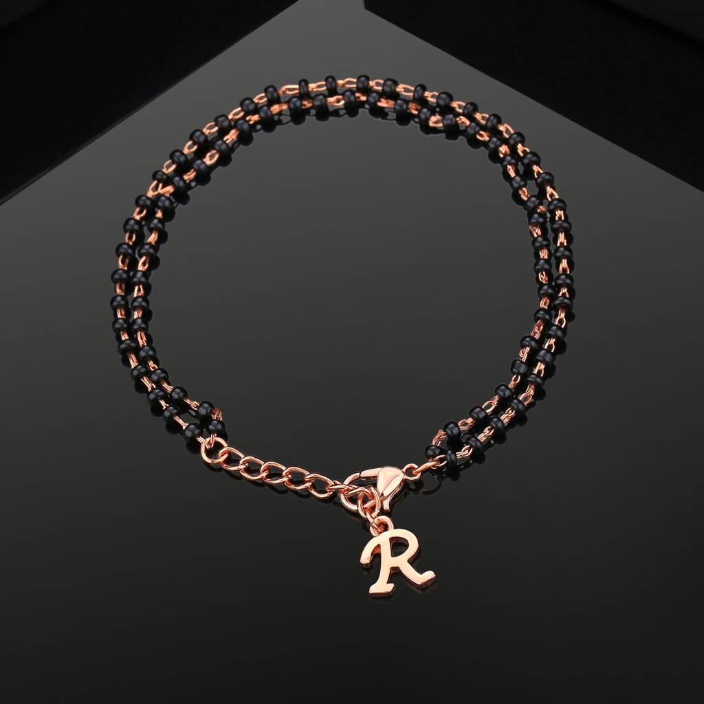 Estele Plated Classic Alphabet 'R' Mangalsutra Bracelet For Women : 101935-RGBR