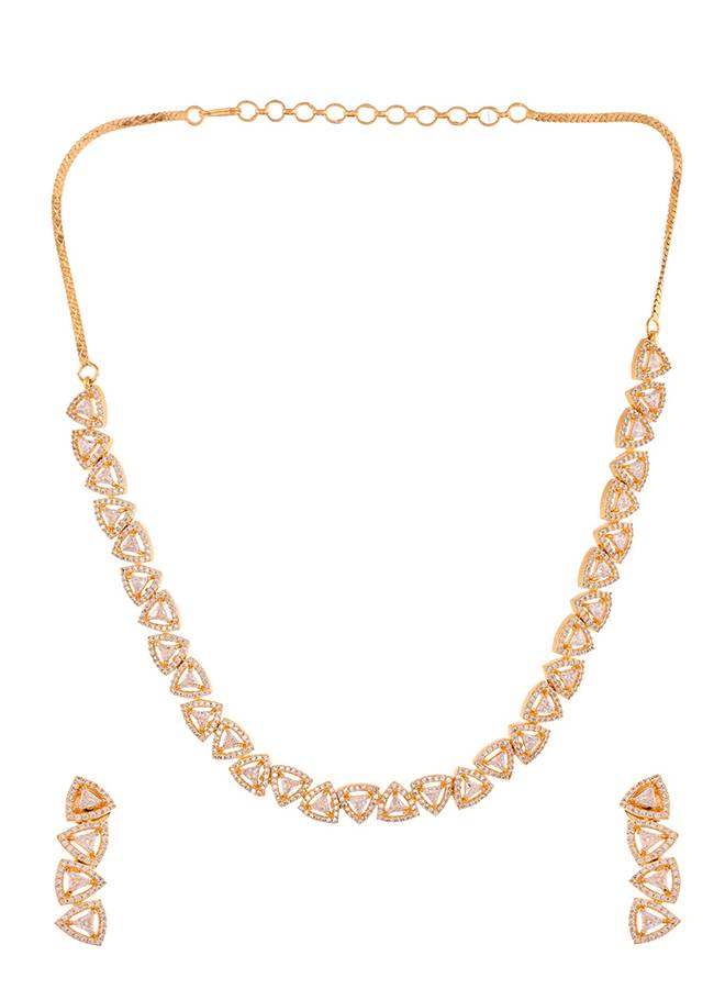 Sparkling Elegance Eternal Grace American Diamond Necklace Set : 8905124527186