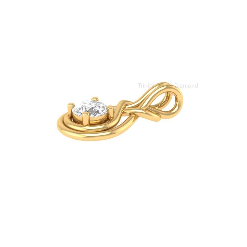 Infinity Teardrop Solitaire Moissanite Pendant Necklace In 14Kt Gold Over Sterling Silver : TGDP-52