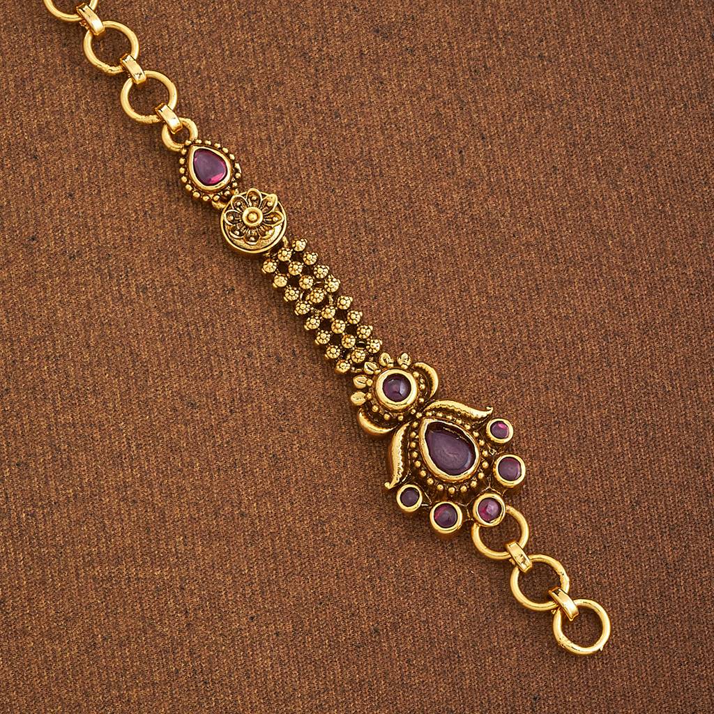 Kushal'S Fashion Jewellery Ruby Gold-Plated Ethnic Antique Kanakti Matil Earring -176724 : 423792