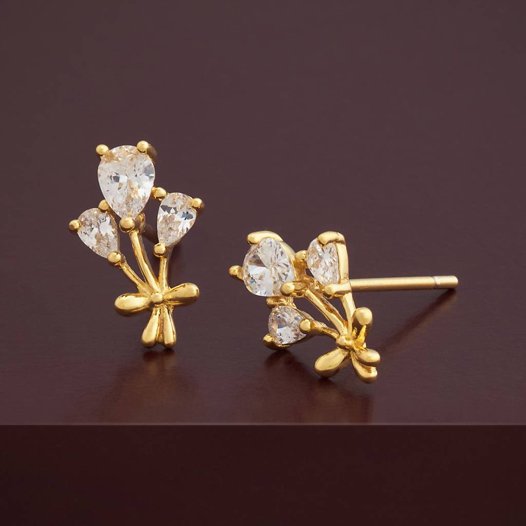 Kushal'S Fashion Jewellery Plated Zircon 92.5 Sterling Silver Studs-183224 : 437577