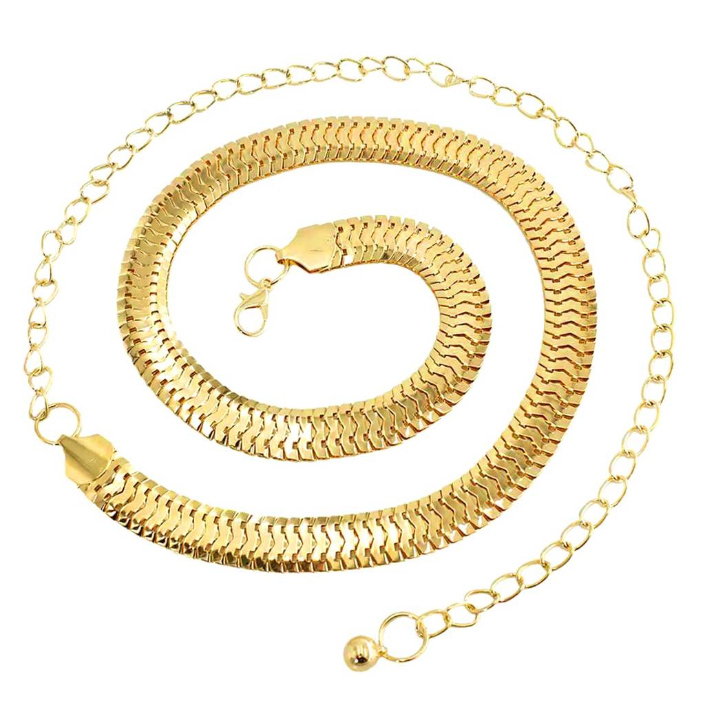 Gold Plated Body Chain Adjustable Dress Belly Chain Kamarbandh Waist Chain Belt Jewellery For Women & Girls : PX8BCH008G