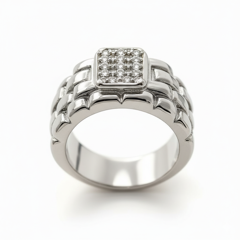 Watch Link Moissanite Ring - Men'S Statement Jewelry : TGDMR-08-R-23