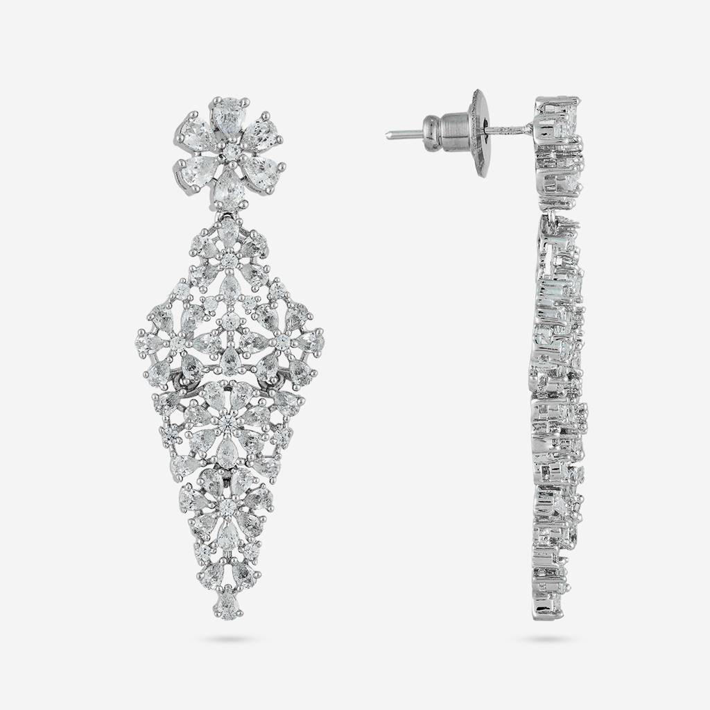 White Rhodium-Plated Zircon Jewellery Set-454885 : 454885