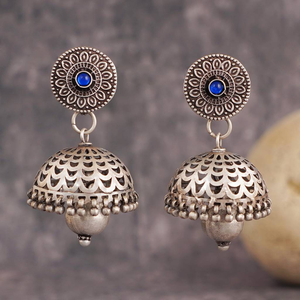 Tribal Silver Jhumkis : SSE678