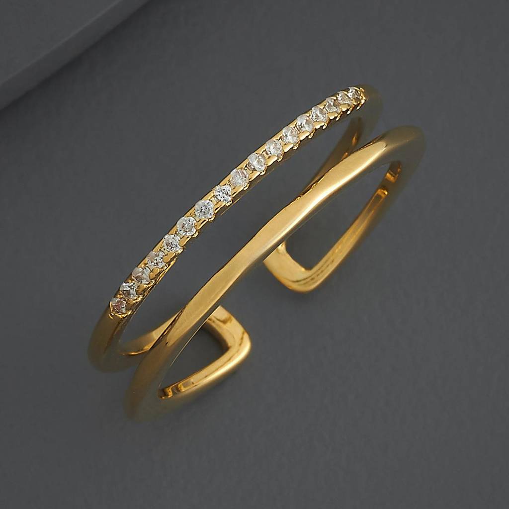 Kushal'S Fashion Jewellery White Gold-Plated Party Trendy Zircon Finger Ring-186795 : 445322