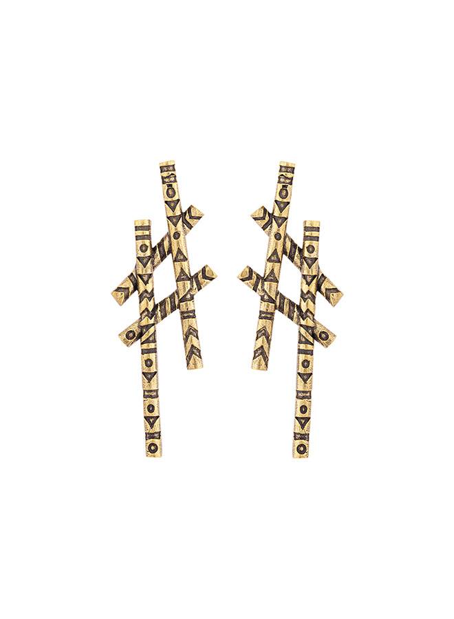 Aztec Bar Hashtag Earrings : 8905124046250