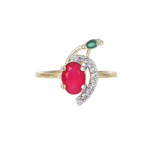 y Combo Of Pendant Set For Women: Gold & Rhodium Plated Green & Ruby American Diamond Trendy & Exqu : OSAKCOM012-2TNGNRBPDERBRFN