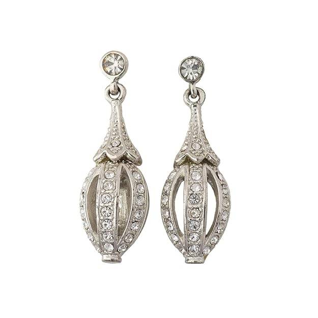 Estele Rhodium Plated Faberge Drop Earrings For Women : 498719ER