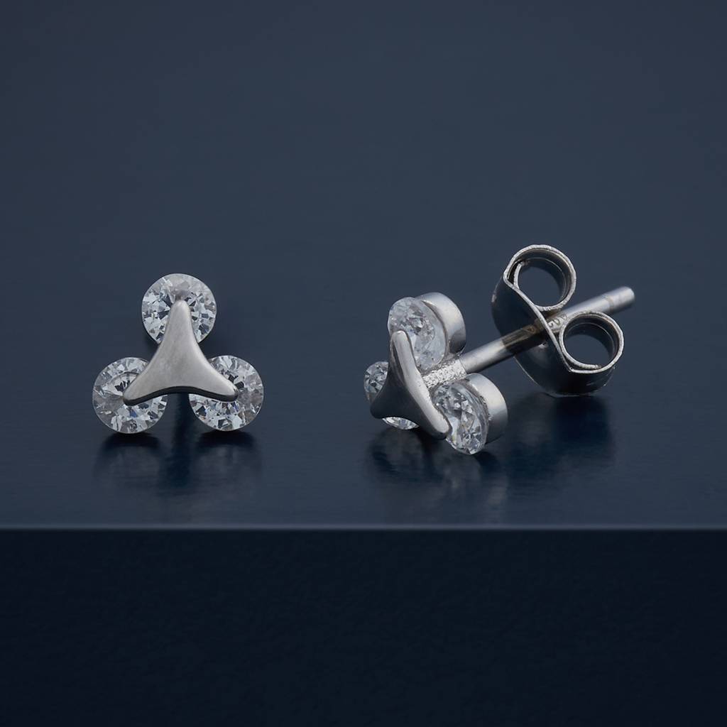 Kushal'S Fashion Jewellery Plated Zircon 92.5 Sterling Silver Studs-183036 : 436972
