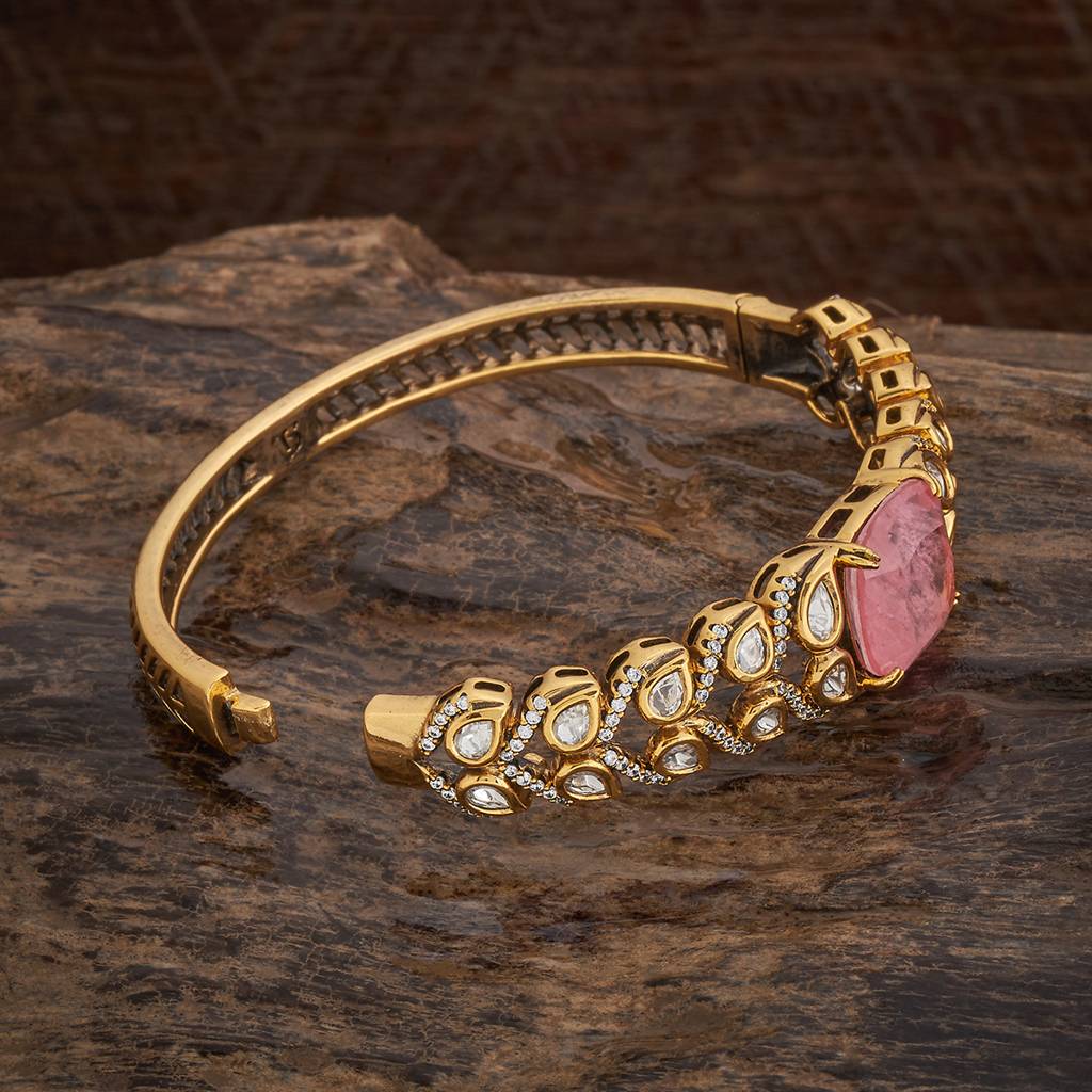 Kushal'S Fashion Jewellery Victorian-Plated Zircon Diamond Studded Bangle-Style Bracelet-178288 : 426936