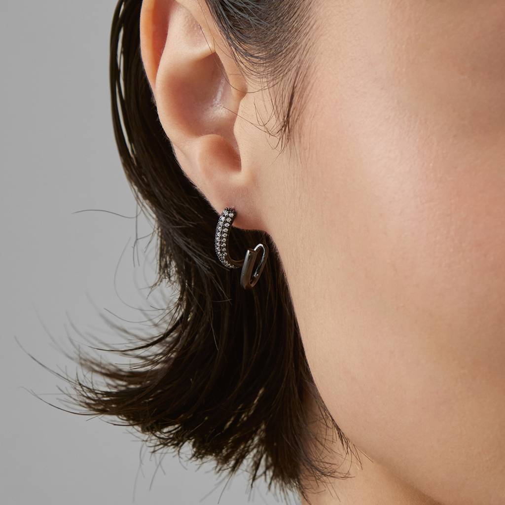 Kushal'S Fashion Jewellery White Black-Polish Plated Party Trendy Zircon Studs-187432 : 446542