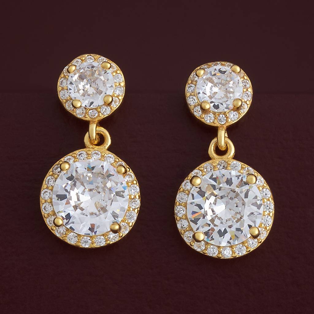 Kushal'S Fashion Jewellery Plated Zircon 92.5 Sterling Silver Drops-183110 : 437255