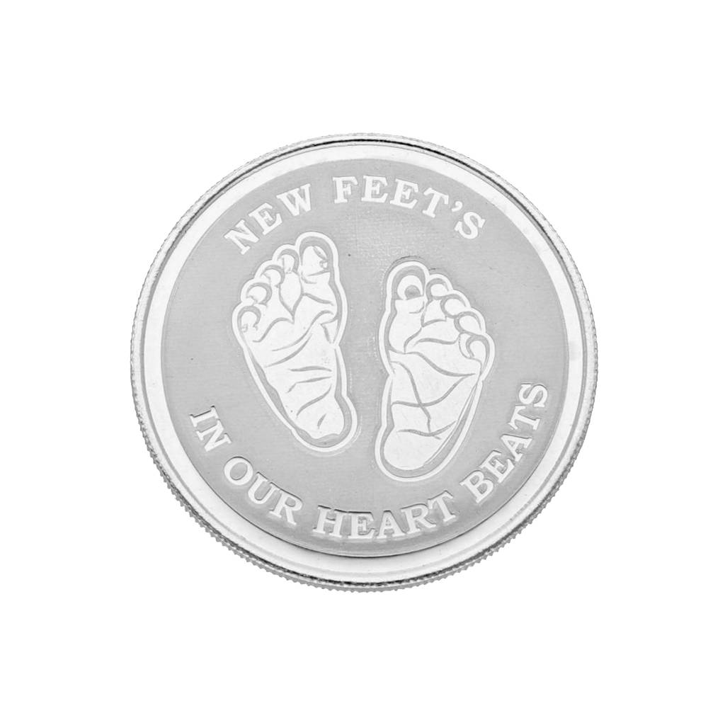 New Born Baby Feets Silver Coin : JPOCT-20-61