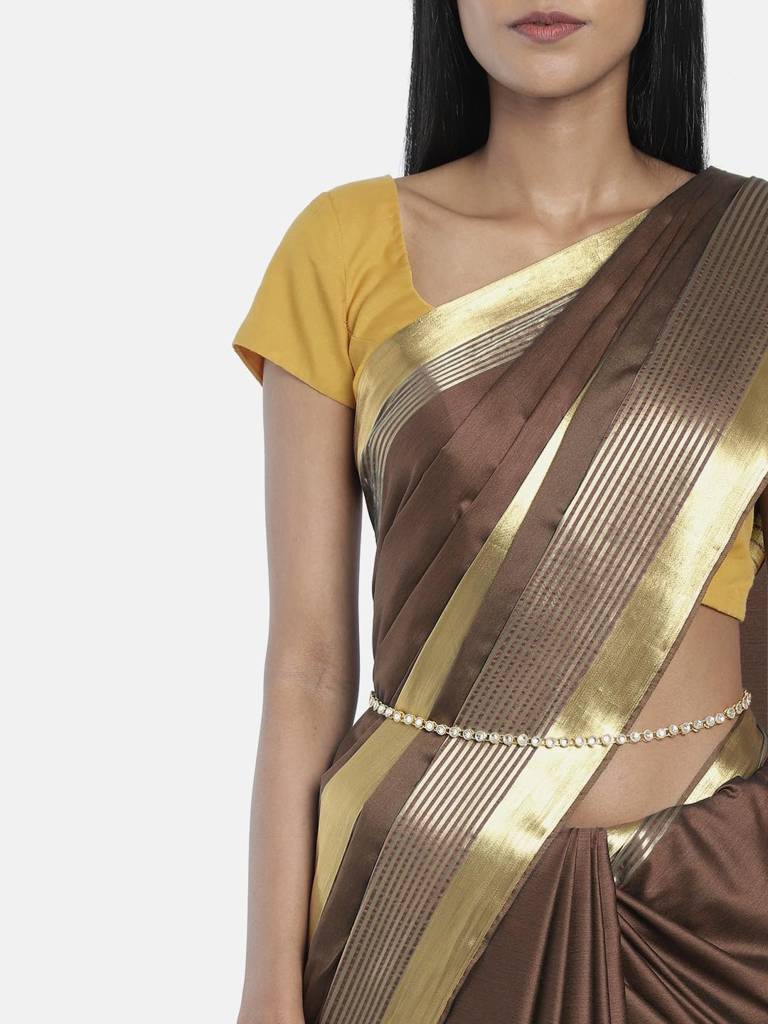 Traditional Jewellery Wedding Bridal Plated Kundan Brass Alloy Waist Belt Kamar Bandh Belly Chain For Women Girl : PF25BCH001W