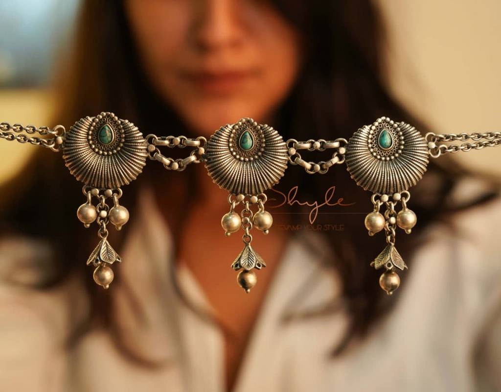 Moh Intricate Sea Shell Ghughri Drop Choker : SN3002