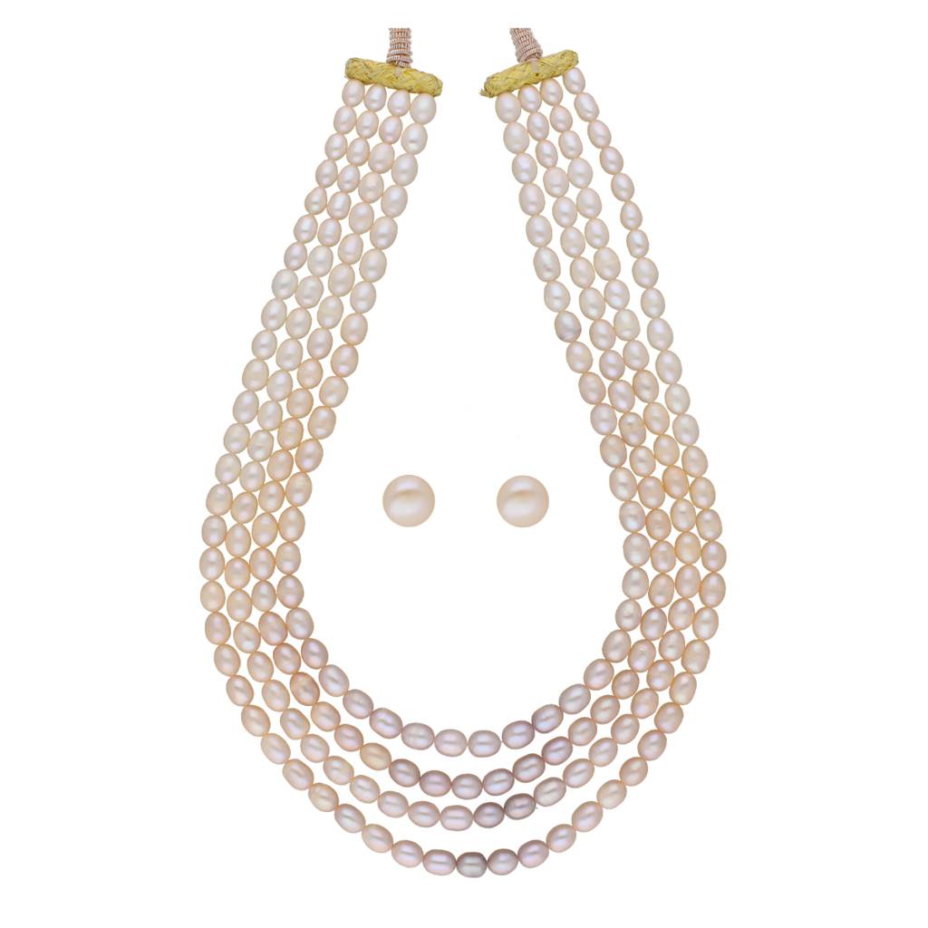 Tulsi 4 Lines Pearl Necklaces : JPFEB-22-190