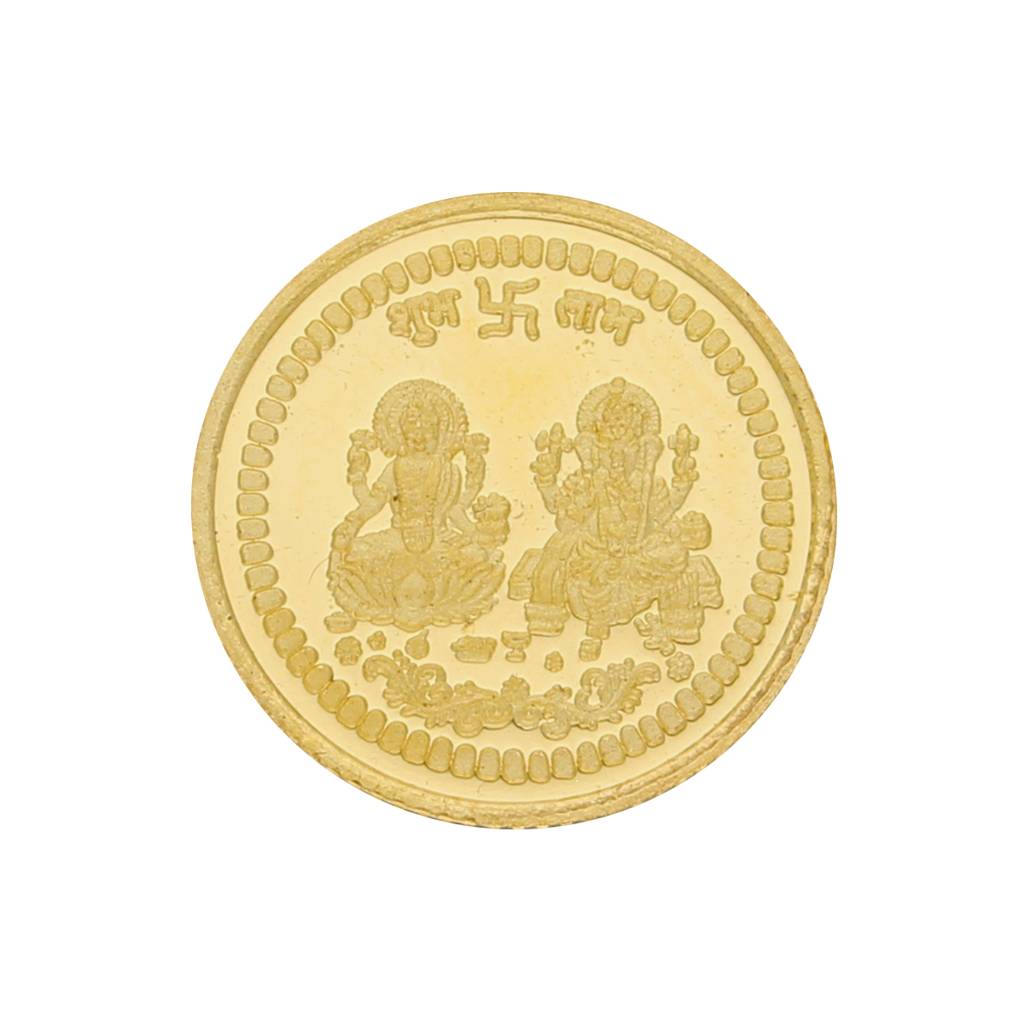 24Kt (999) 2Gm Laxmi Ganesh Gold Coin : JPSEP-21-17-2