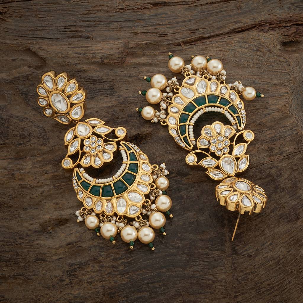Kushal'S Fashion Jewellery Victorian-Plated Ethnic Kundan Drop Earrings-164026 : 409800