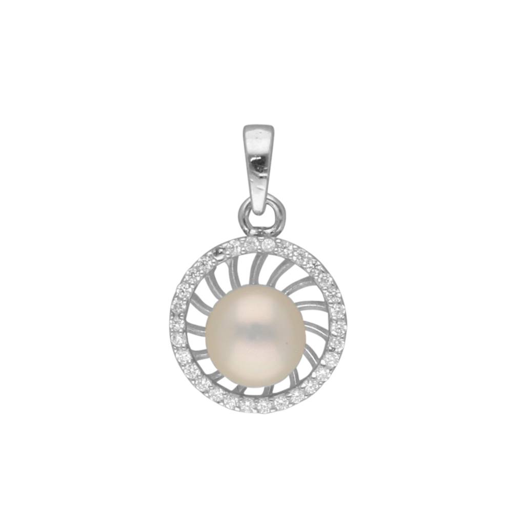 92.5 Sterling Silver Ethinic Light Weight Pearl Pendant : JPMAY-22-177