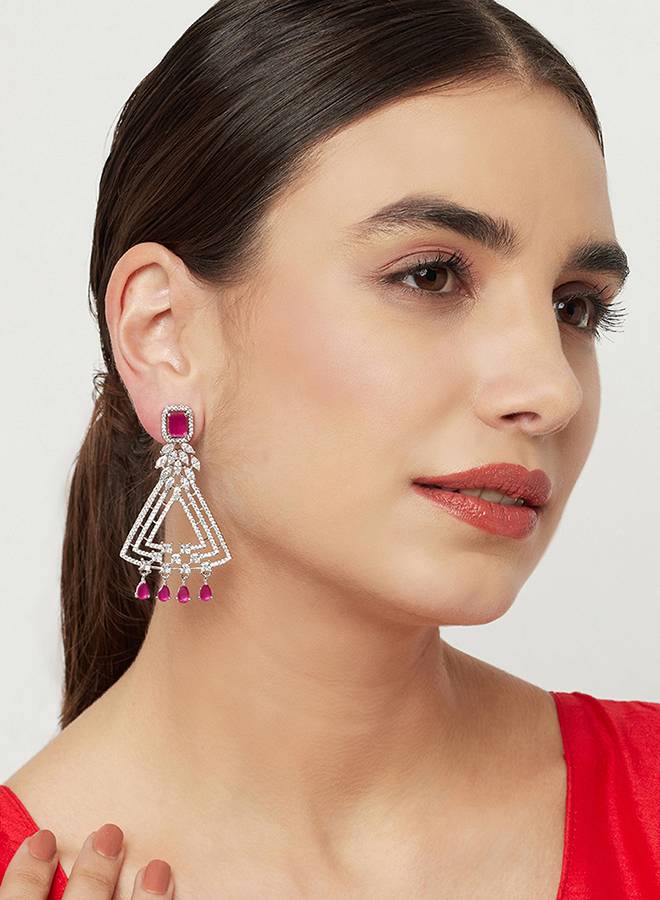 Cz Elegance Cocktail Heavily Embellished Earrings : 8905124459753