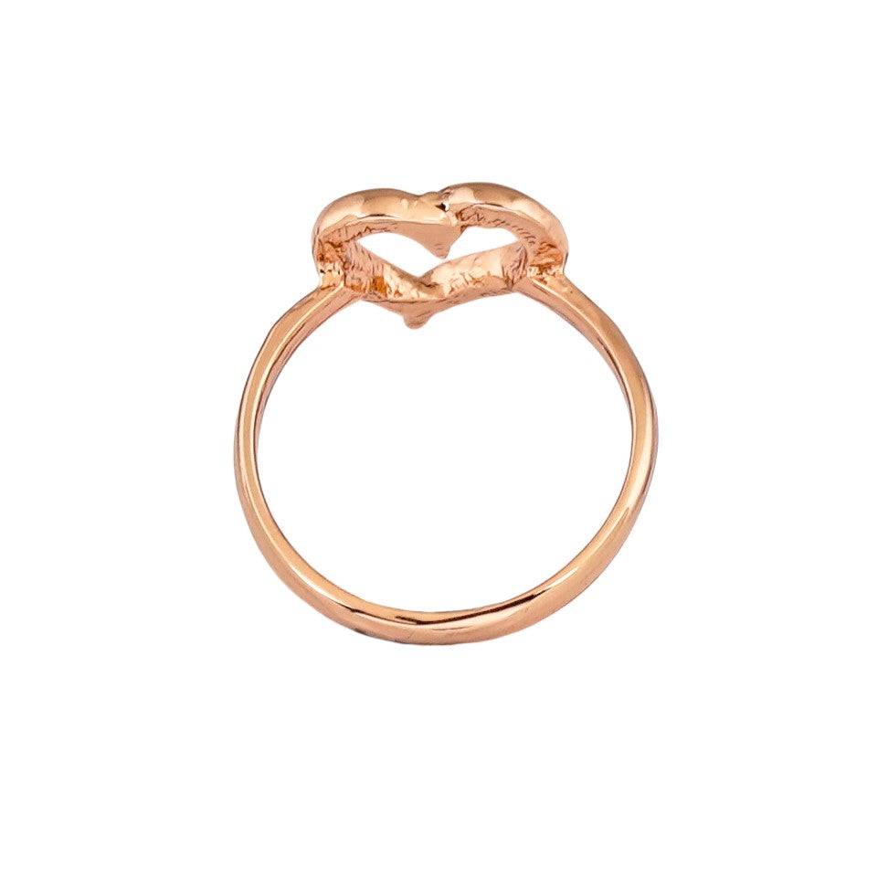 Estele Rosegold Plated Heart Shaped Finger Ring For Women : 130-RGRING