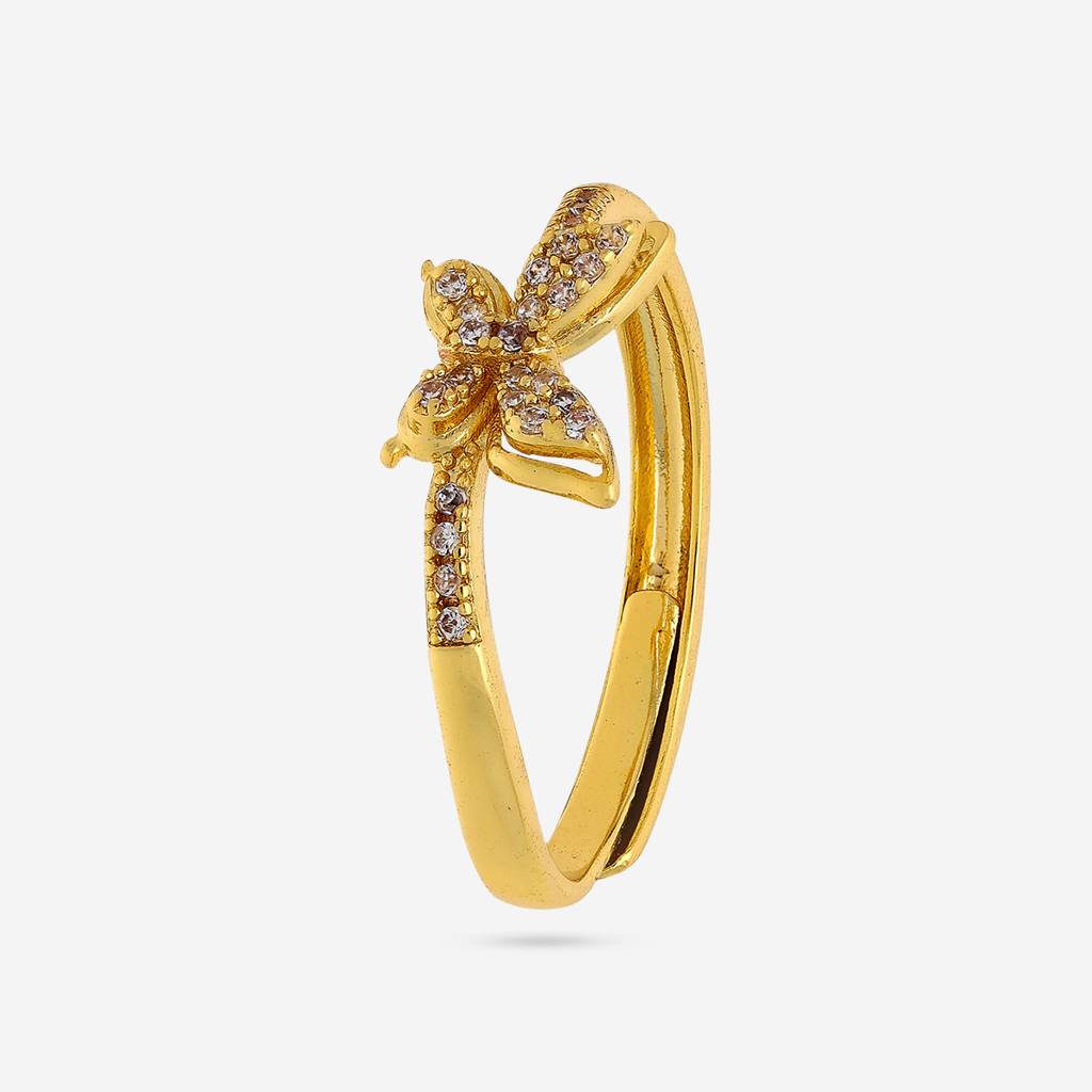White Gold-Plated Party Trendy Zircon Finger Ring - 459661 : 459661