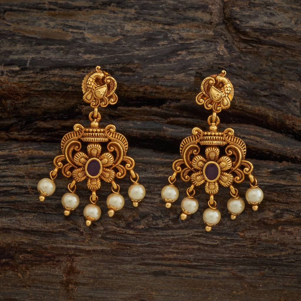 Kushal'S Fashion Jewellery Gold-Plated Festive Antique Earring-181382 : 433546