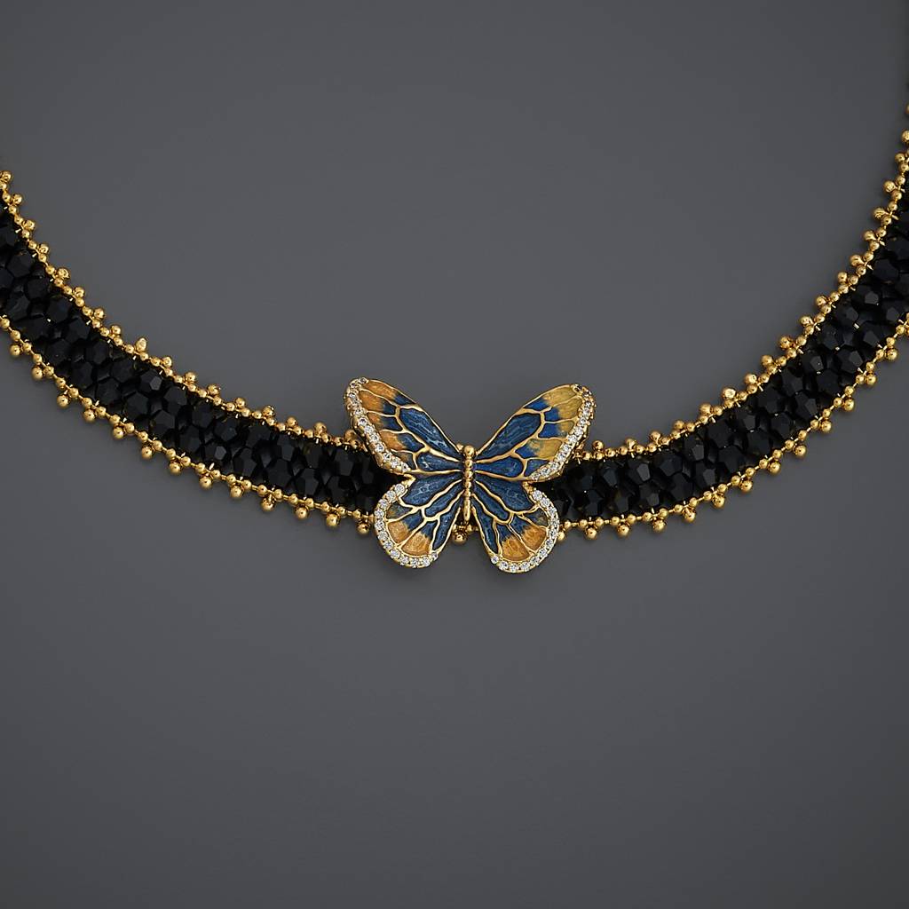Kushal'S Fashion Jewellery Black-Plated Party Trendy Zircon Necklace-186967 : 445582